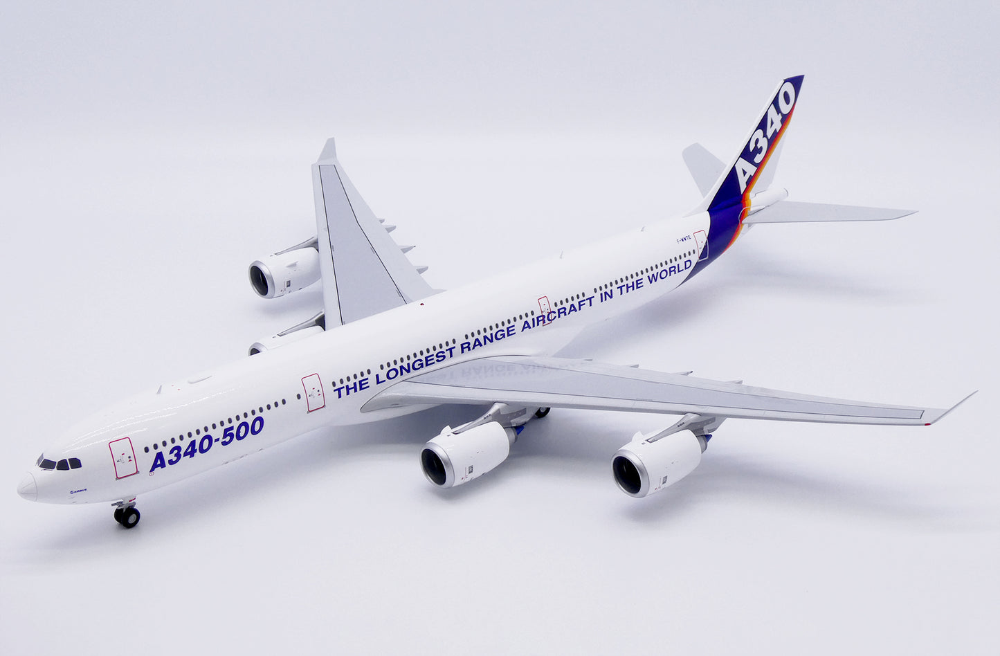 JC WINGS A340-500 HOUSE COLOUR "THE LONGEST RANGE AIRCRAFT IN THE WORLD" REG: F-WWTE