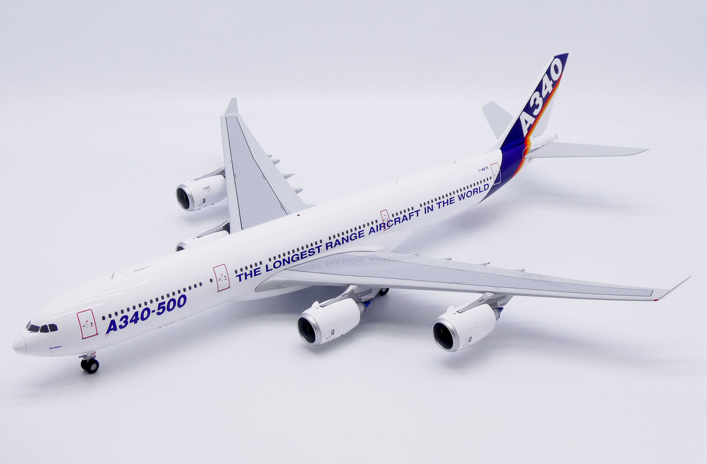 JC WINGS A340-500 HOUSE COLOUR "THE LONGEST RANGE AIRCRAFT IN THE WORLD" REG: F-WWTE