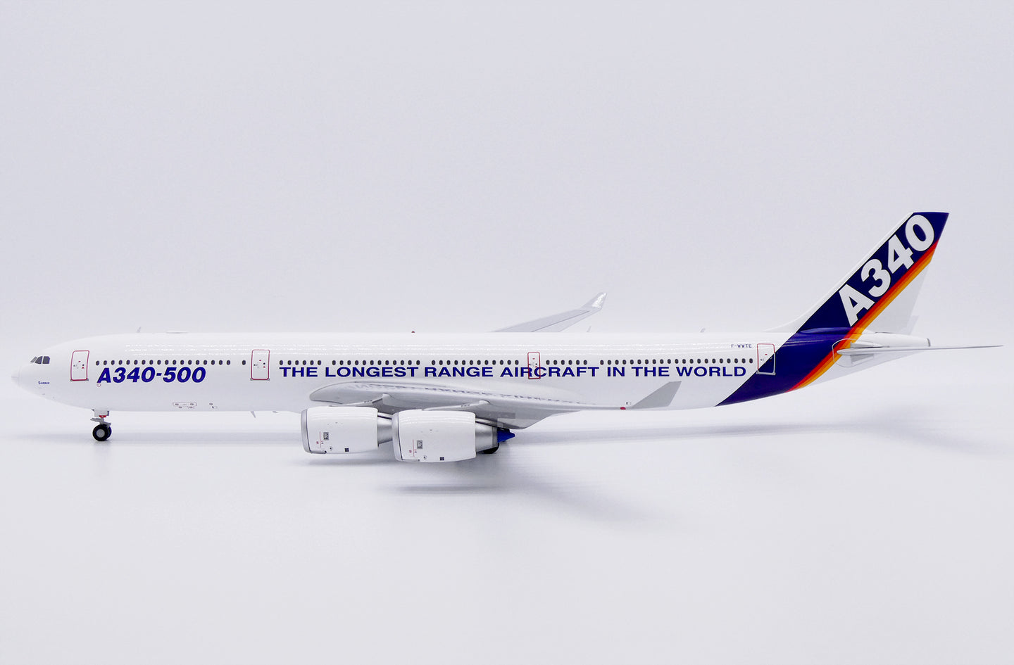 JC WINGS A340-500 HOUSE COLOUR "THE LONGEST RANGE AIRCRAFT IN THE WORLD" REG: F-WWTE