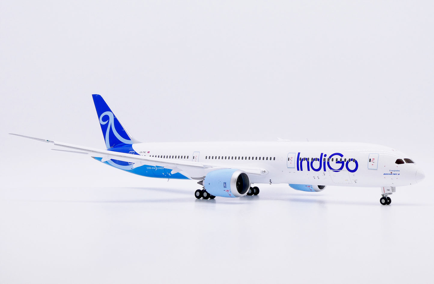 JC WINGS B787-9 DREAMLINER INDIGO (NORSE ATLANTIC AIRWAYS) (FLAPS DOWN) REG: LN-FNC
