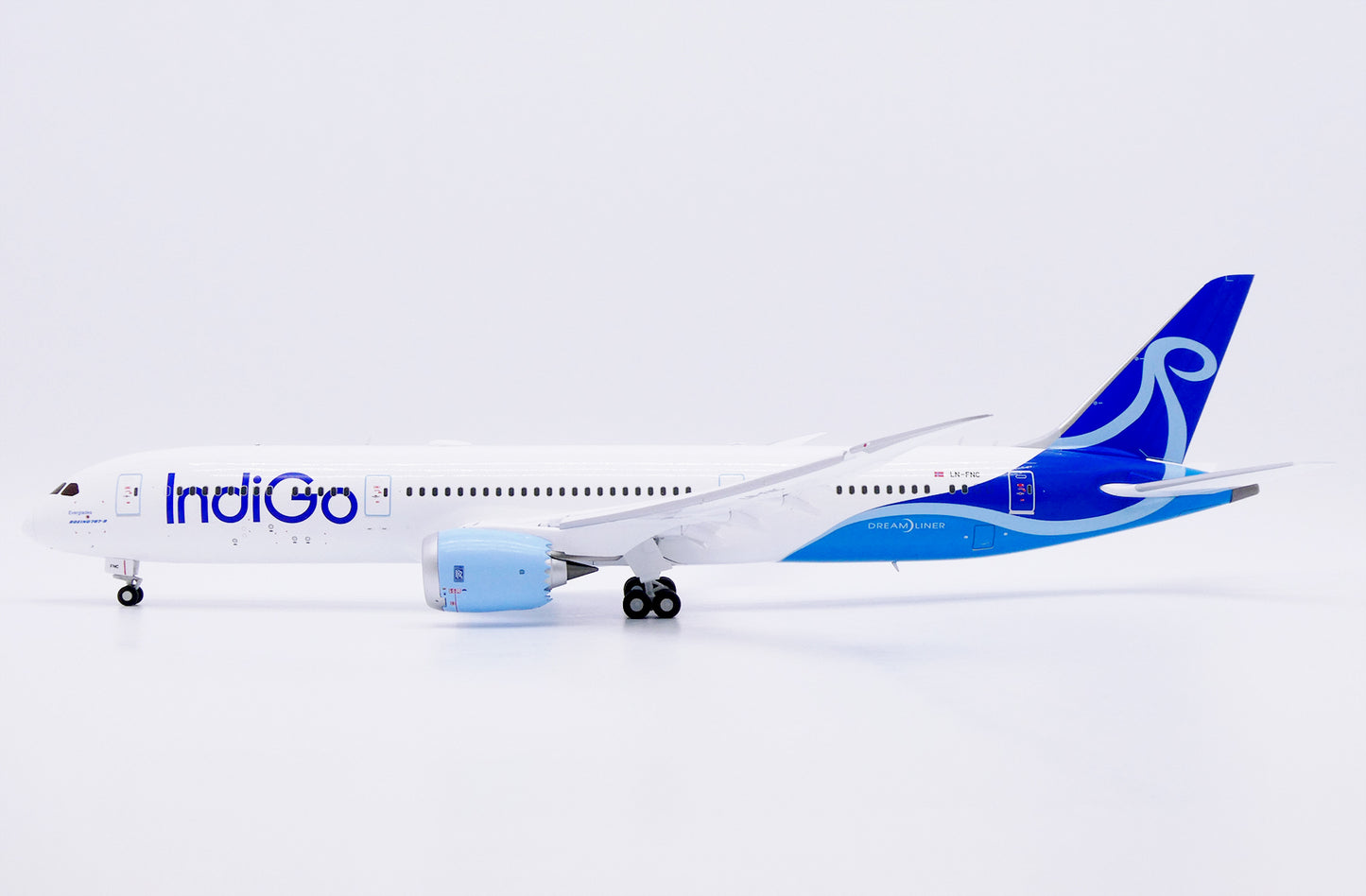 JC WINGS B787-9 DREAMLINER INDIGO (NORSE ATLANTIC AIRWAYS) (FLAPS DOWN) REG: LN-FNC