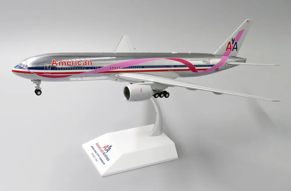 JCWINGS B777-200ER AMERICAN AIRLINES "PINK RIBBON" (POLISHED) REG: N759AN