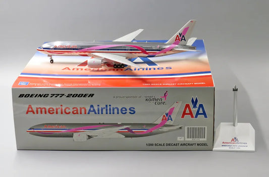 JCWINGS B777-200ER AMERICAN AIRLINES "PINK RIBBON" (POLISHED) REG: N759AN