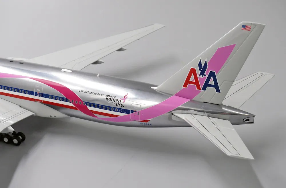 JCWINGS B777-200ER AMERICAN AIRLINES "PINK RIBBON" (POLISHED) REG: N759AN