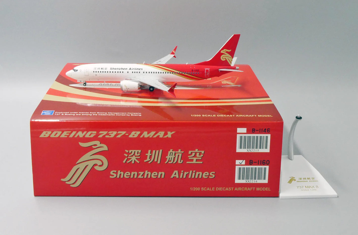 JC WINGS B737 SHENZHEN AIRLINES MAX 8 REG: B-1160