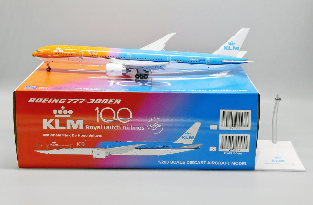 JC WINGS B777-300ER ROYAL DUTCH AIRLINES (KLM) "ORANGE PRIDE 100 YEARS LOGO" (FLAPS DOWN) REG: PH-BVA
