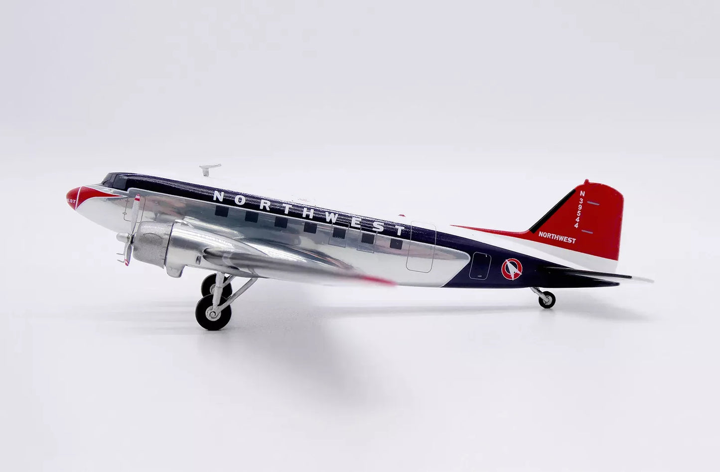 JC WINGS DC-3 NORTHWEST AIRLINES POLISHED REG: N39544
