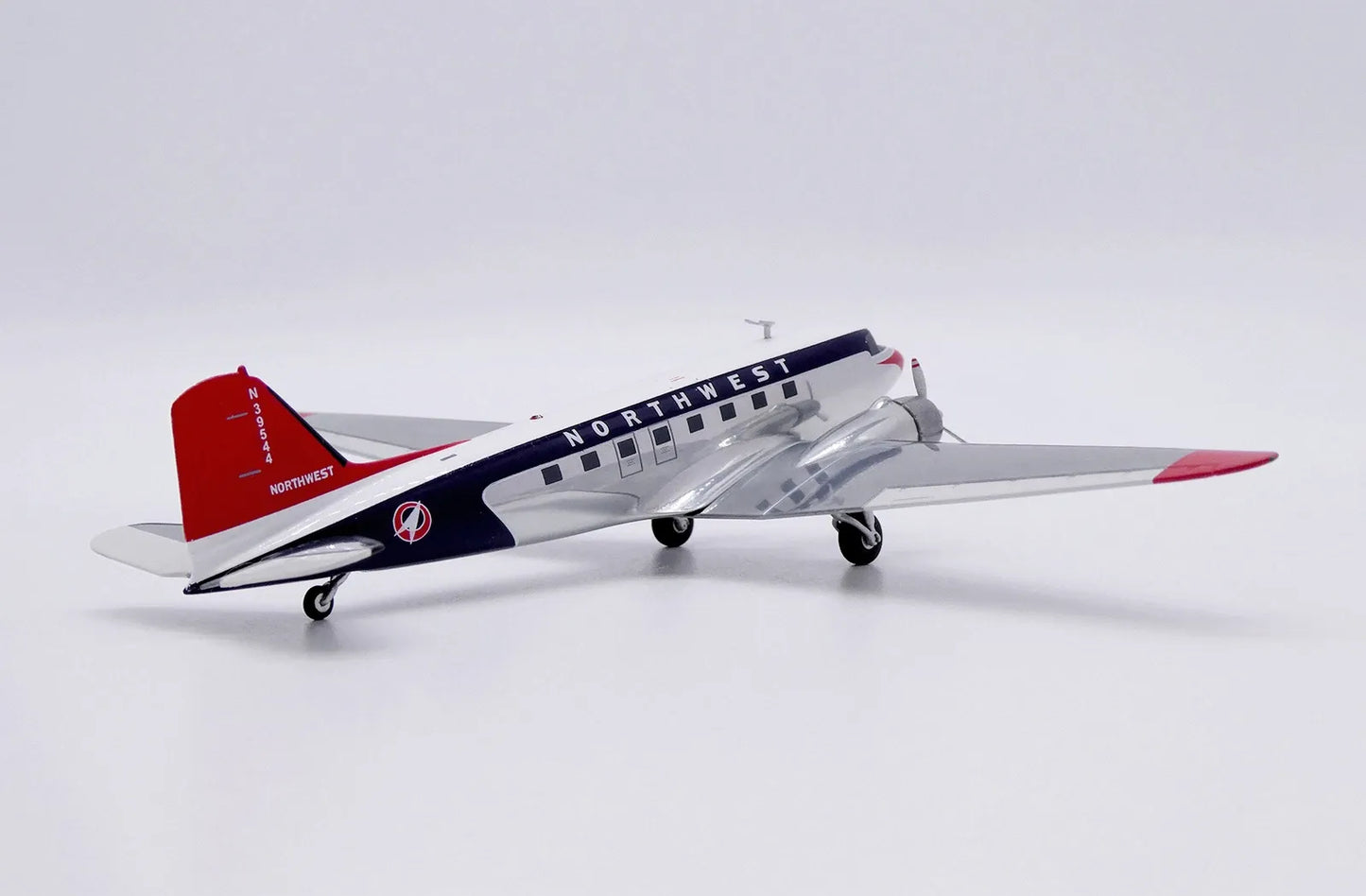 JC WINGS DC-3 NORTHWEST AIRLINES POLISHED REG: N39544