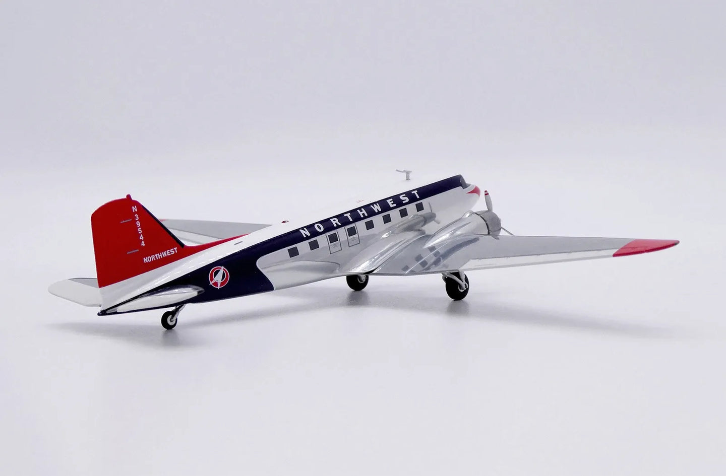 JC WINGS DC-3 NORTHWEST AIRLINES POLISHED REG: N39544
