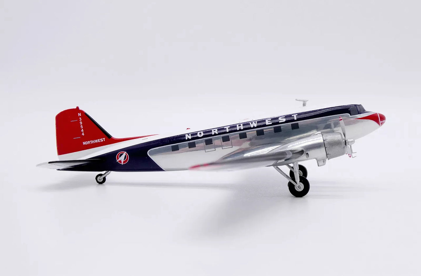 JC WINGS DC-3 NORTHWEST AIRLINES POLISHED REG: N39544