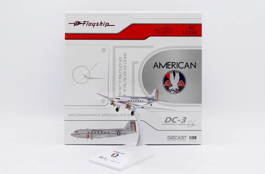 JC WINGS DC-3 AMERICAN AIRLINES "FLAGSHIP DETROIT" (POLISHED) REG: NC17334