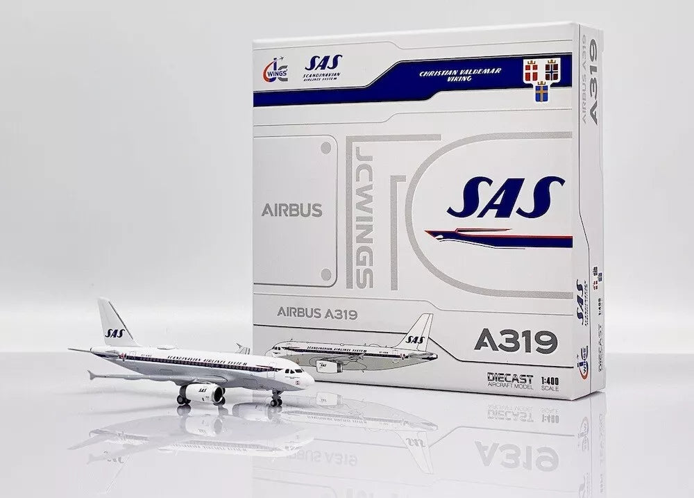JC WINGS A319-100 SCANDINAVIAN AIRLINES (SAS) "RETRO LIVERY" REG: OY-KBO
