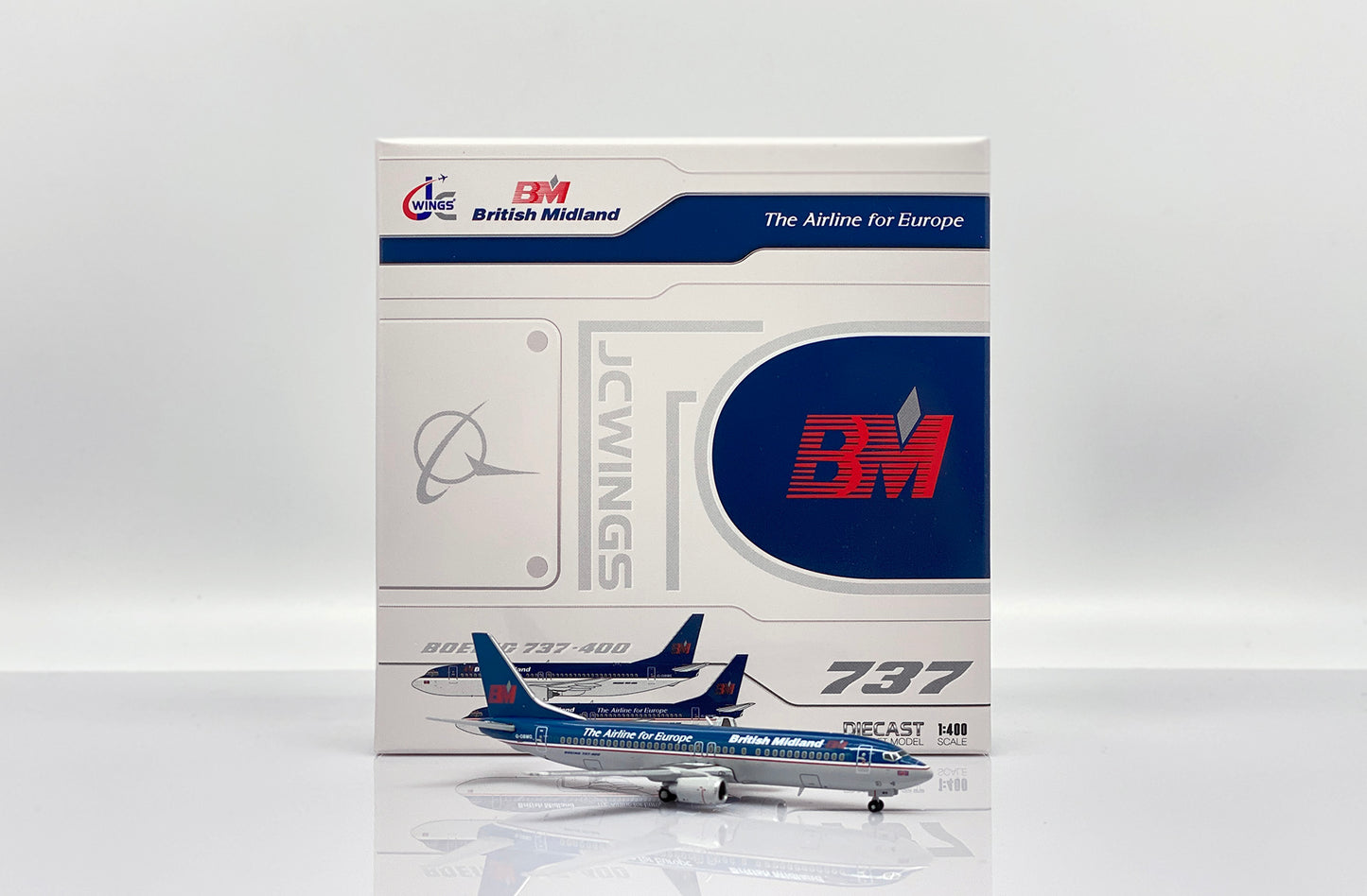 JC WINGS B737-400 BRITISH MIDLAND "THE AIRLINE FOR EUROPE" REG: G-OBMG