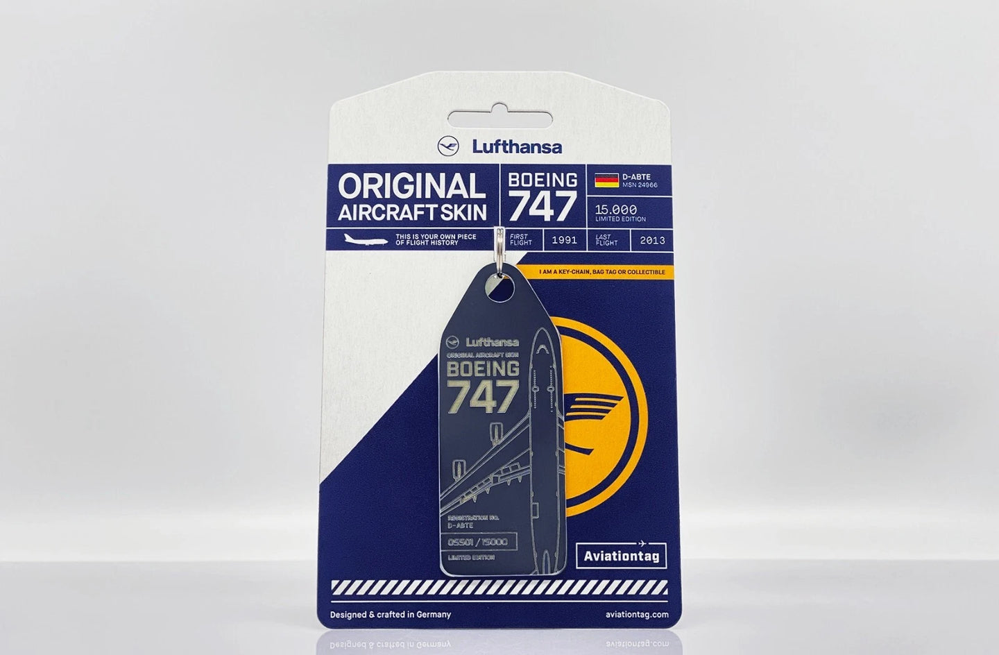 JC WINGS B747-400 LUFTHANSA REG: D-ABTE + LIMITED EDITION AVIATIONTAG