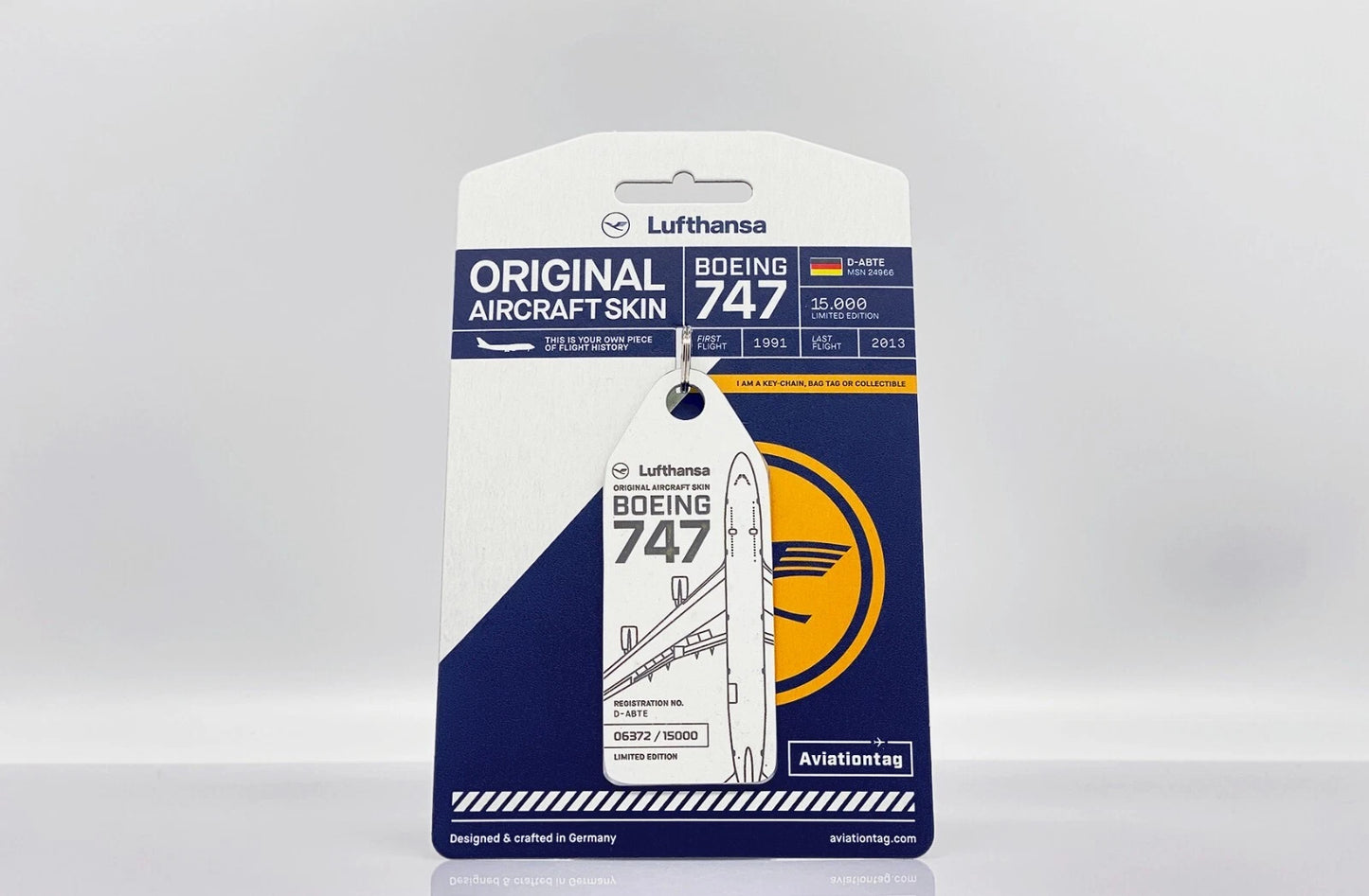 JC WINGS B747-400 LUFTHANSA REG: D-ABTE + LIMITED EDITION AVIATIONTAG