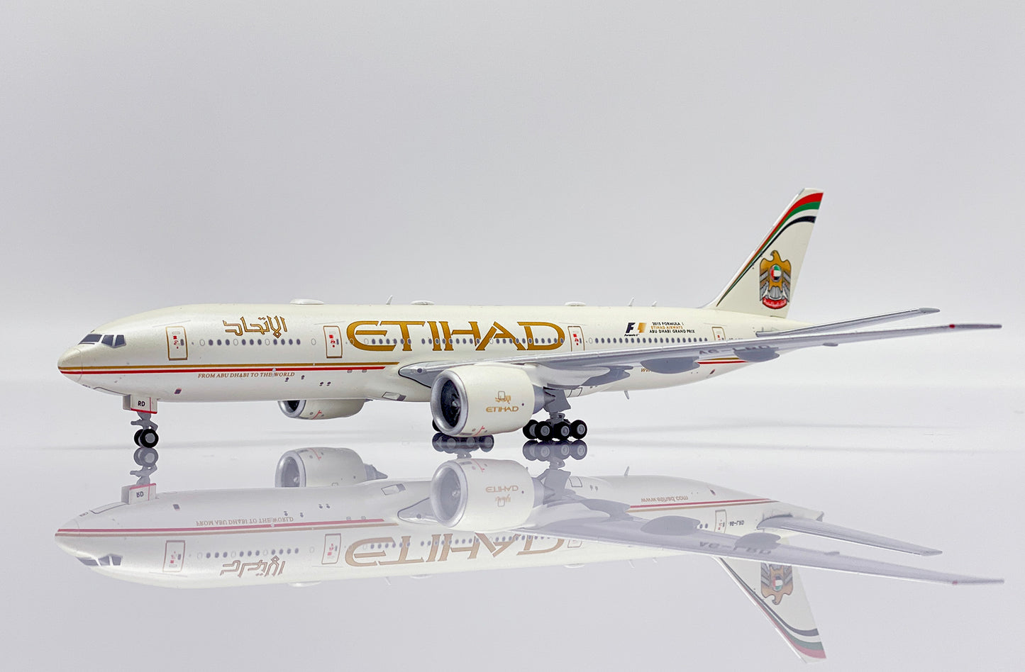 JC WINGS B777-200LR 2015 ETIHAD AIRWAYS "FORMULA 1" REG: A6-LRD