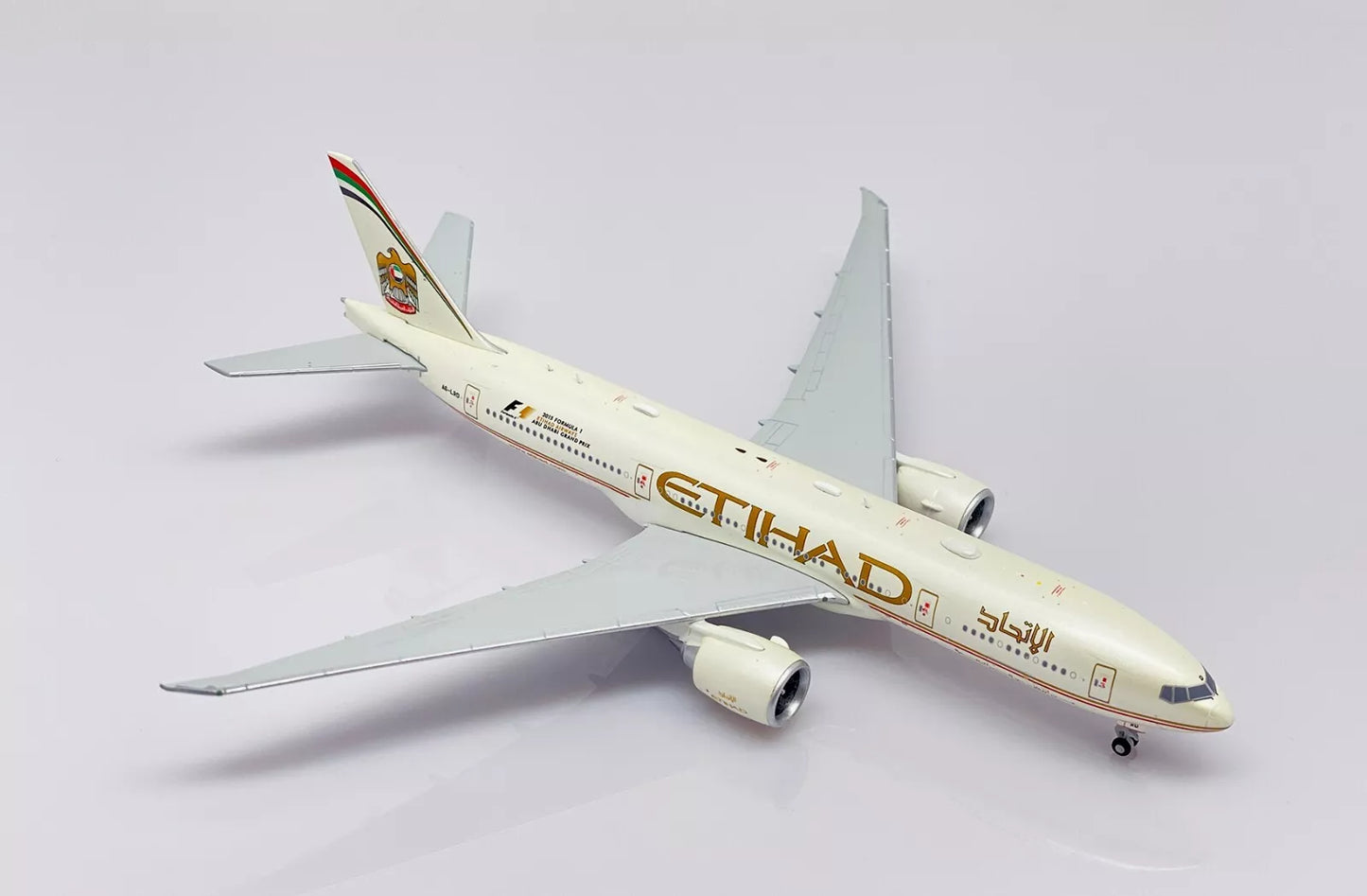 JC WINGS B777-200LR 2015 ETIHAD AIRWAYS "FORMULA 1" REG: A6-LRD