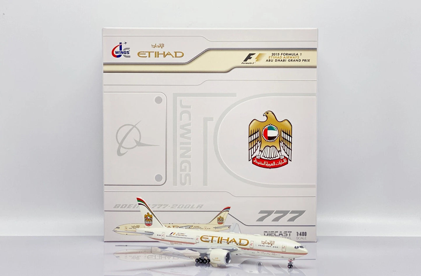JC WINGS B777-200LR 2015 ETIHAD AIRWAYS "FORMULA 1" REG: A6-LRD
