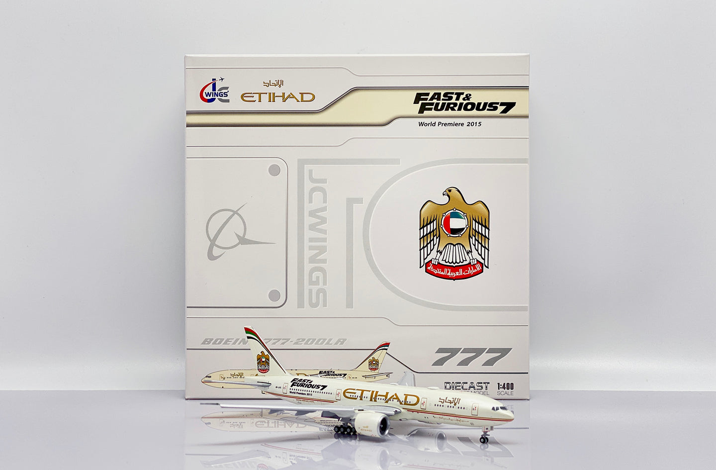 JC WINGS B777-200LR ETIHAD AIRWAYS "FAST AND FURIOUS 7" "FLAPS DOWN" REG: A6-LRE