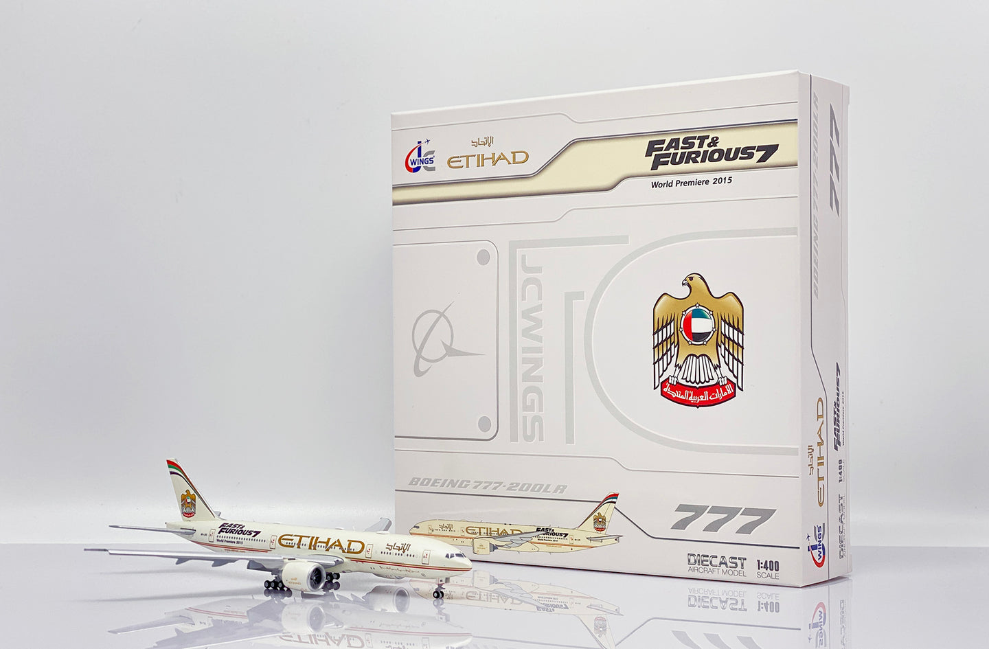 JC WINGS B777-200LR ETIHAD AIRWAYS "FAST AND FURIOUS 7" "FLAPS DOWN" REG: A6-LRE