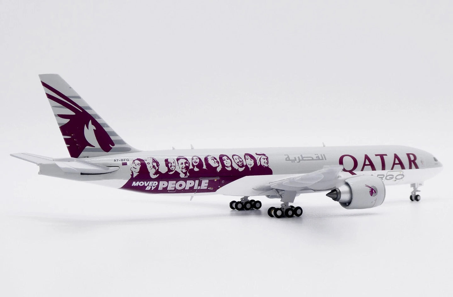 JCWINGS B777-200LRF QATAR CARGO "MOVED BY PEOPLE" REG: A7-BFG