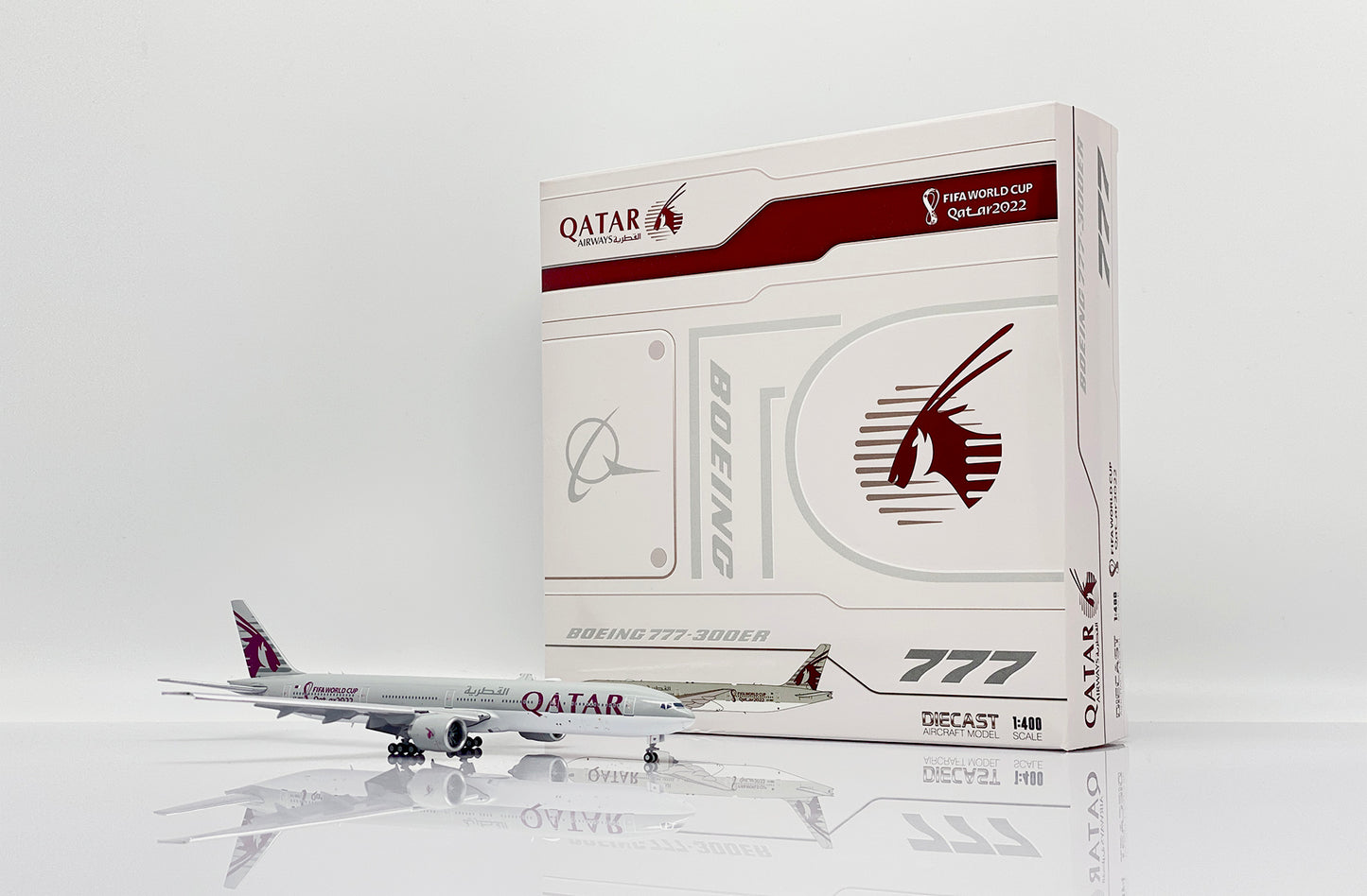 JC WINGS B777-300(ER) QATAR AIRWAYS "WORLD CUP 2022" (FLAPS DOWN) REG: A7-BEF