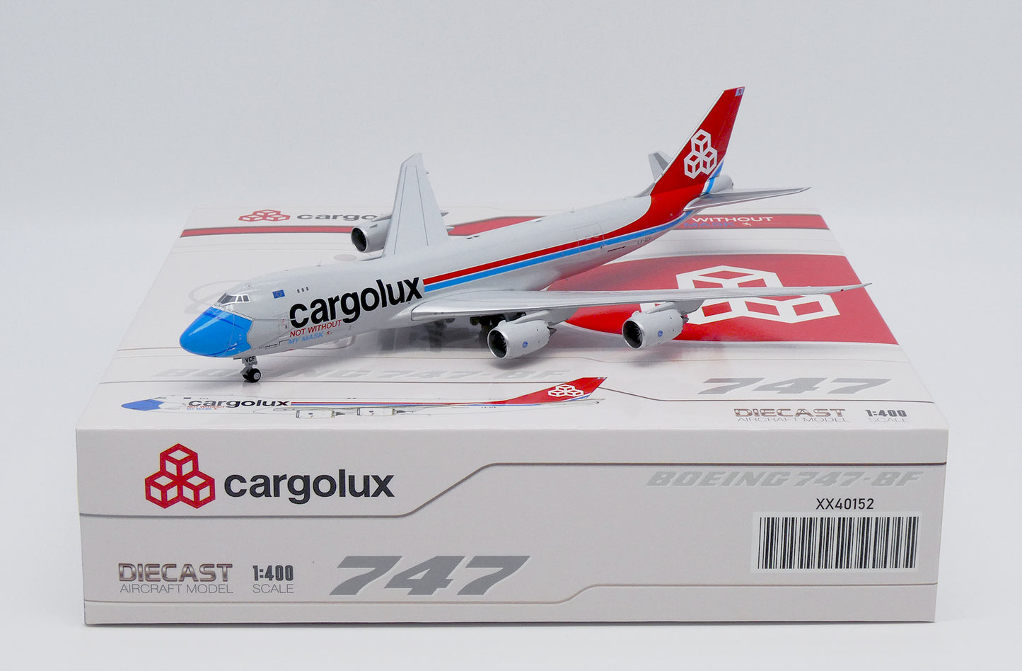 JC WINGS B747-8F CARGOLUX "NOT WITHOUT MY MASK" REG: LX-VCF