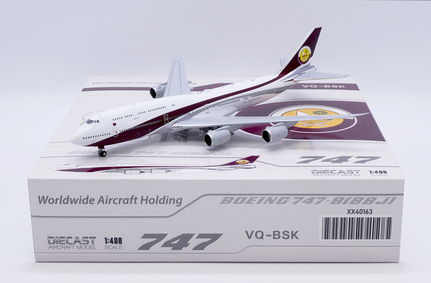 JC WINGS B747-8(BBJ) WORLDWIDE AIRCRAFT HOLDING REG: VQ-BSK WITH ANTENNA