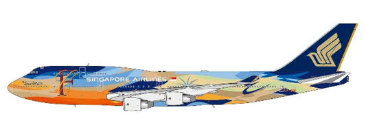 JC WINGS B747-400 SINGAPORE AIRLINES "TROPICAL" (FLAPS DOWN ) REG: 9V-SPK