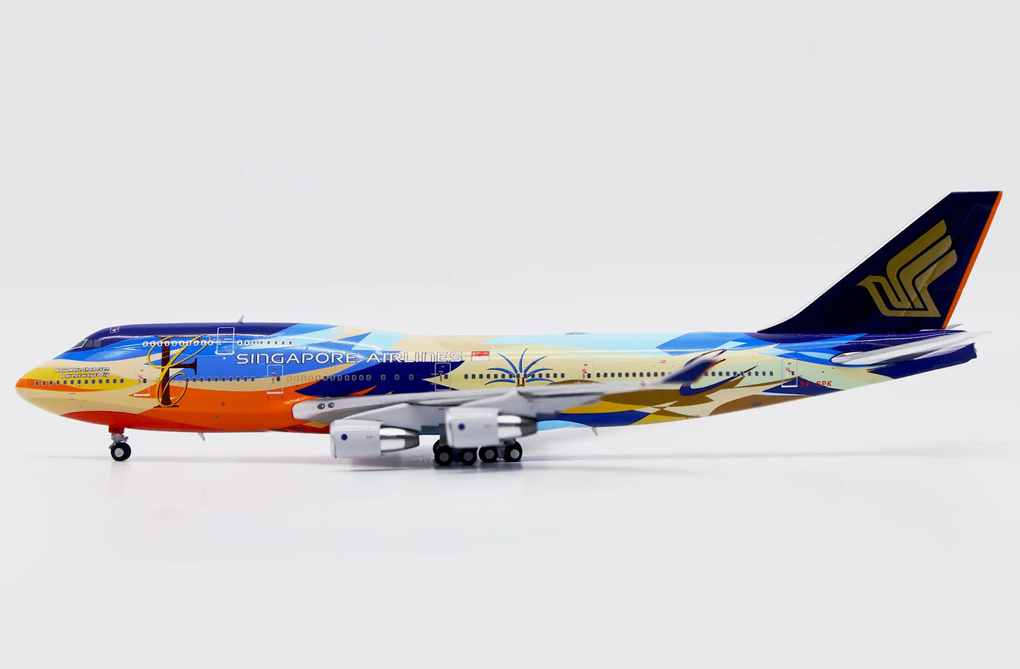 JC WINGS B747-400 SINGAPORE AIRLINES "TROPICAL" REG: 9V-SPK