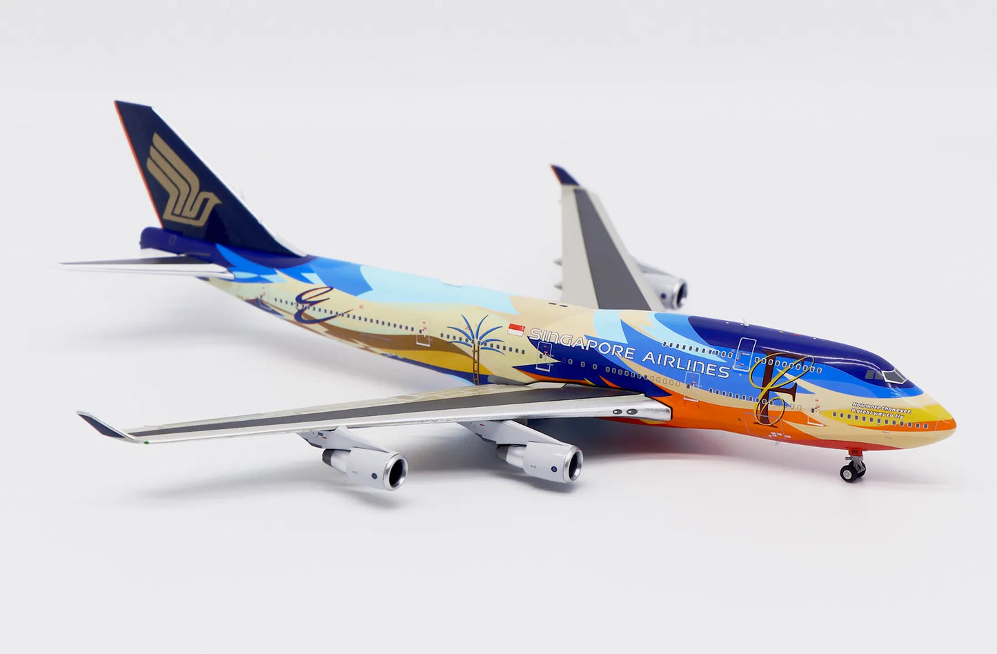 JC WINGS B747-400 SINGAPORE AIRLINES "TROPICAL" REG: 9V-SPK