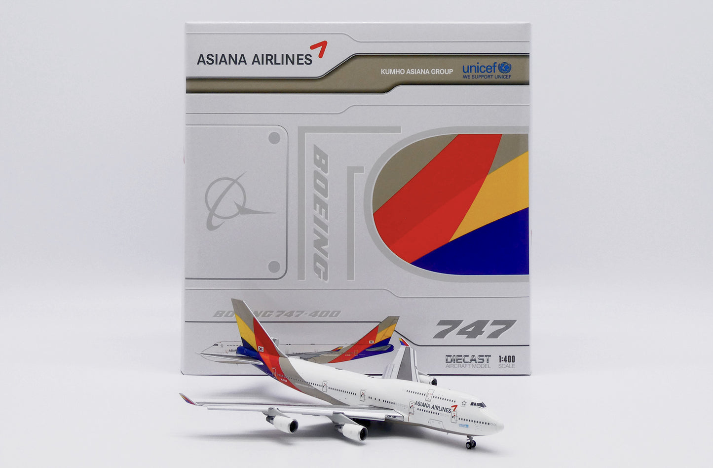 JC WINGS B747-400 ASIANA AIRLINES "LAST FLIGHT" (FLAPS DOWN) REG: HL7428