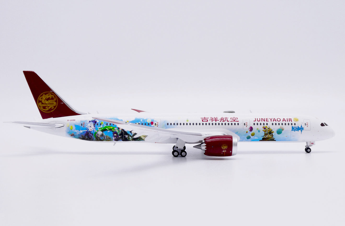 JC WINGS B787-9 DREAMLINER JUNEYAO AIRLINES "GENSHIN IMPACT" (FLAPS DOWN) REG: B-209R