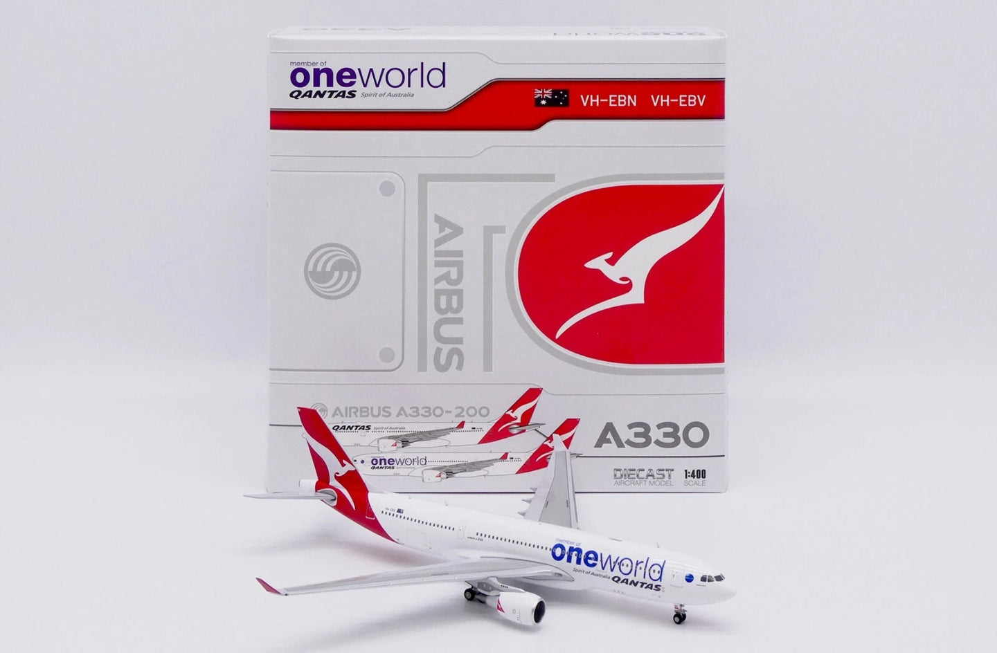 JC WINGS A330-200 QANTAS "ONEWORLD" REG: VH-EBV