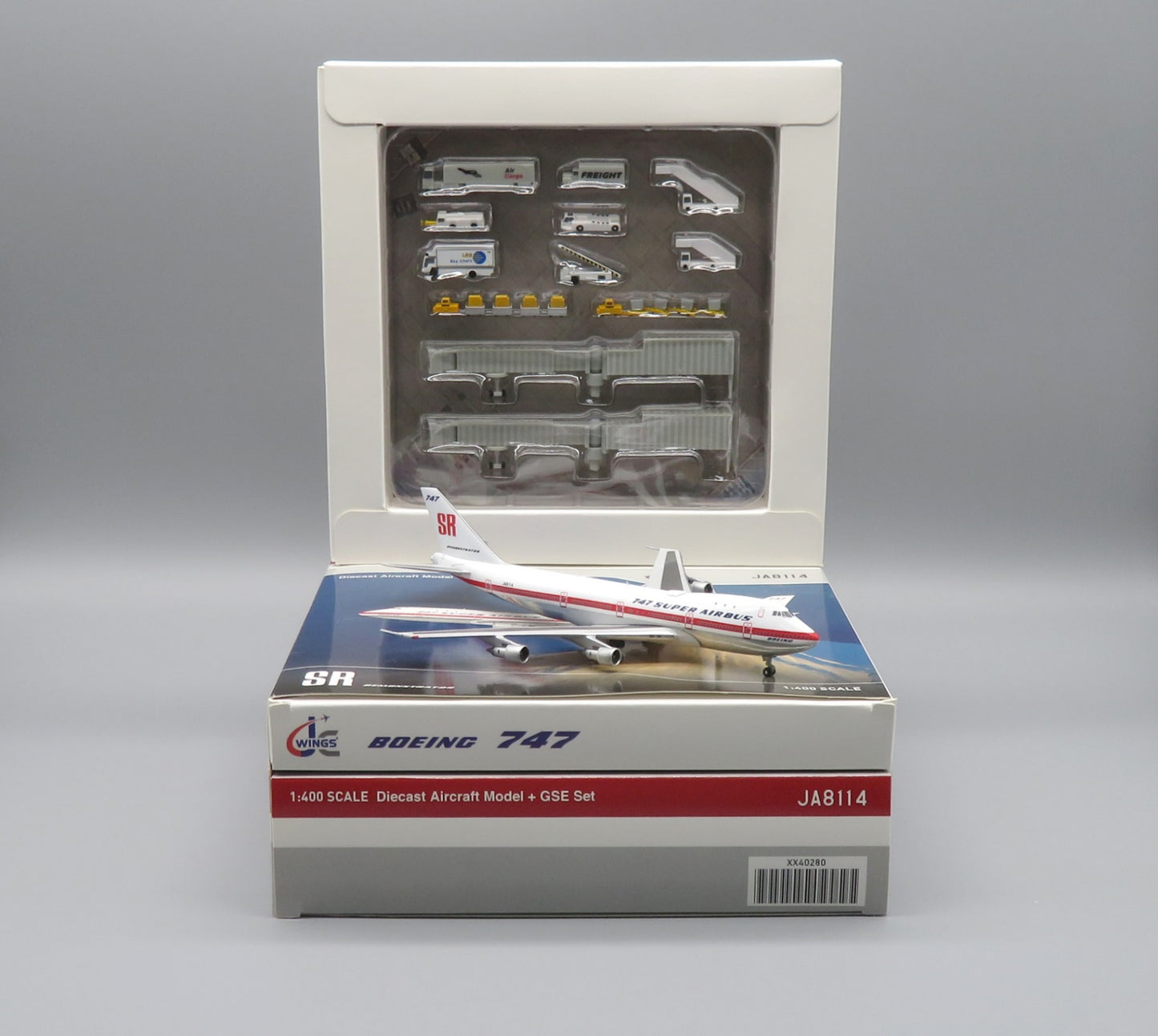 JC WINGS B747-100 747 HOUSE COLOUR "SUPER AIRBUS" (POLISHED) REG: JA8114 AND GSE SET