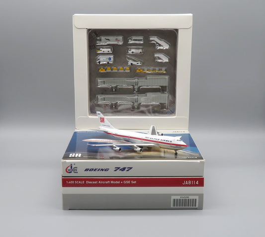 JC WINGS B747-100 747 HOUSE COLOUR "SUPER AIRBUS" (POLISHED) REG: JA8114 AND GSE SET