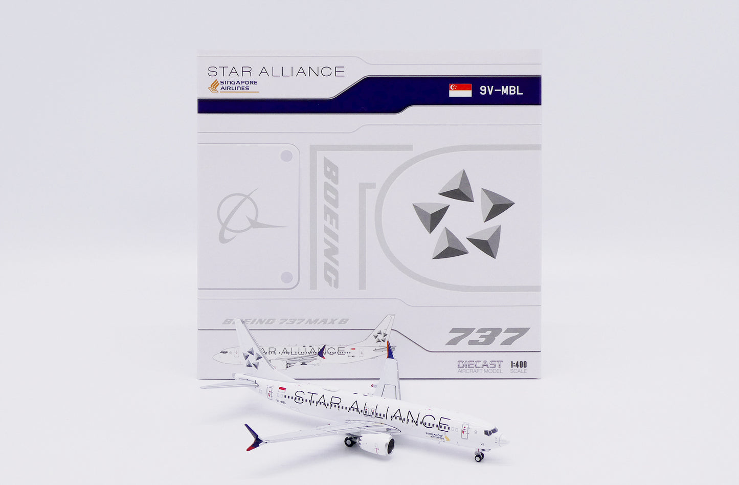 JC WINGS B737 MAX 8 SINGAPORE AIRLINES "STAR ALLIANCE" REG: 9V-MBL