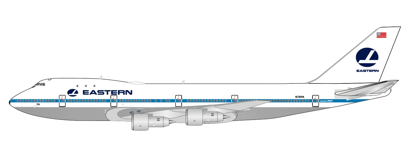 JC WINGS B747-100 EASTERN AIRLINES "PAN AM HYBRID LIVERY" (POLISHED) REG: N731PA