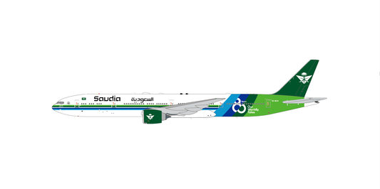JC WINGS B777-300ER SAUDI ARABIAN AIRLINES "80 YEARS" (FLAPS DOWN) REG: HZ-AK36