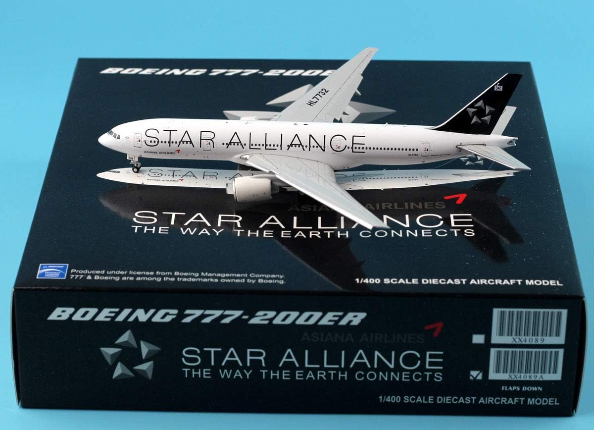 JC WINGS B777-200ER ASIANA AIRLINES "STAR ALLIANCE LIVERY" (FLAPS DOWN) REG: HL7732