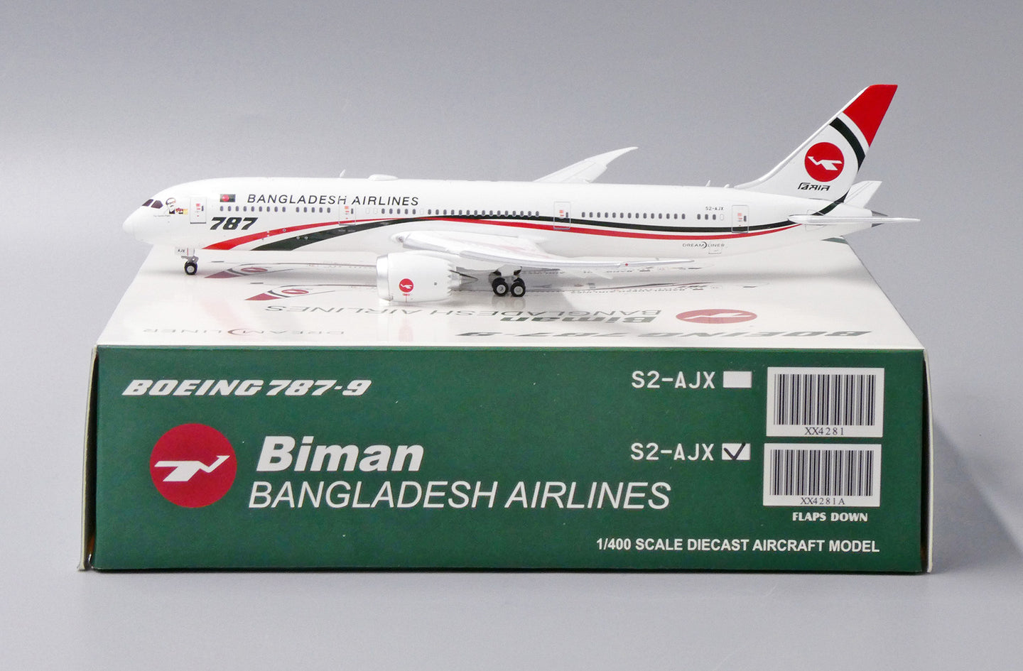JC WINGS B787-9 BIMAN BANGLADESH AIRLINES (FLAPS DOWN) REG: S2-AJX