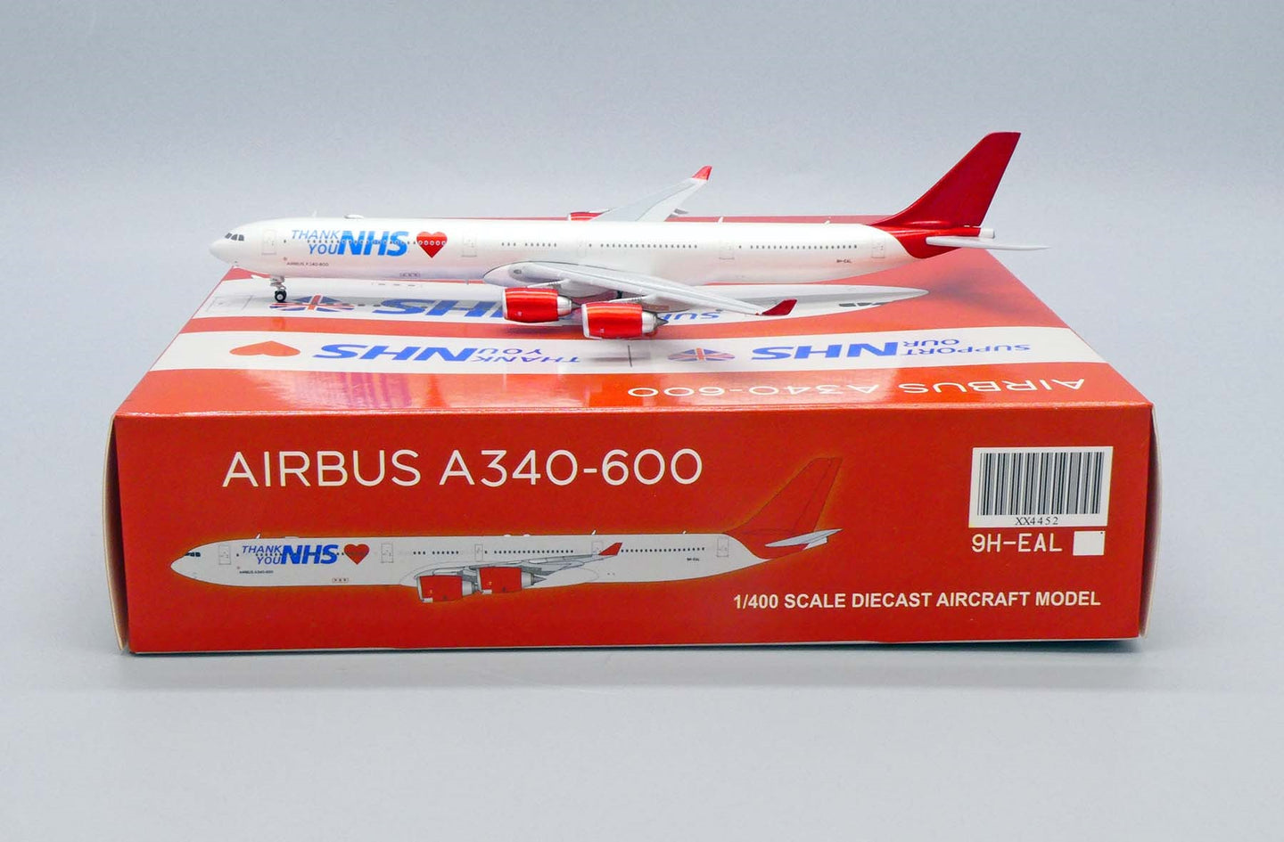 JC WINGS A340-600 MALETH AERO "THANK YOU NHS" REG: 9H-EAL