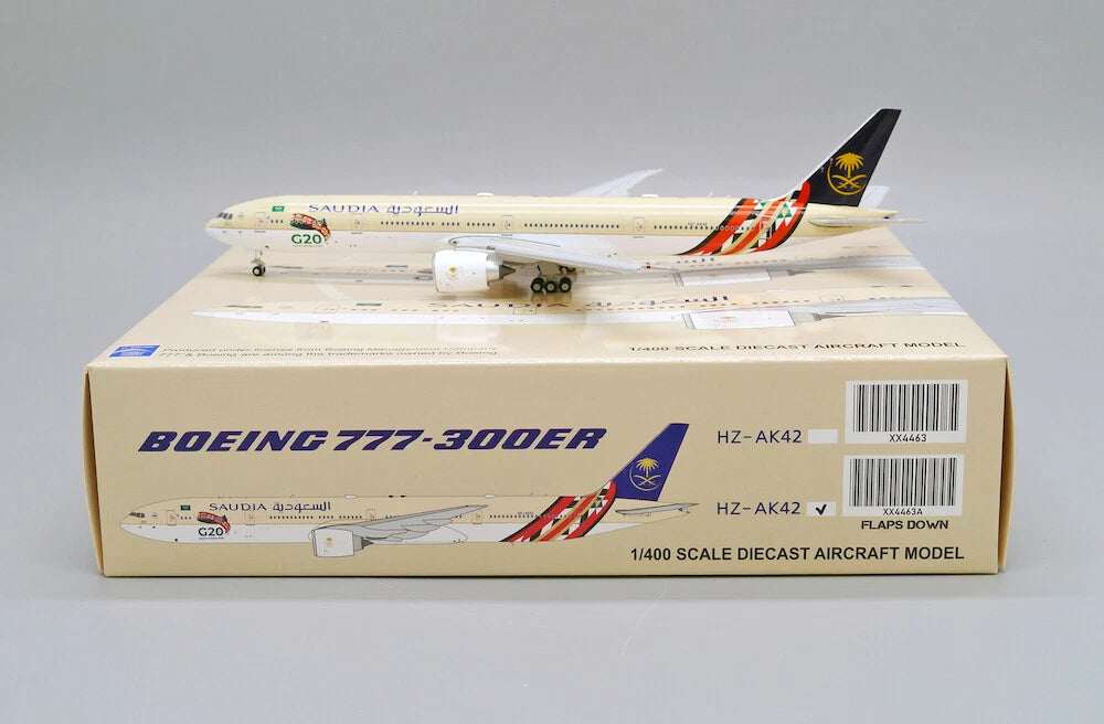 JC WINGS B777-300(ER) SAUDI ARABIAN AIRLINES "G20 LIVERY" (FLAPS DOWN) REG: HZ-AK42