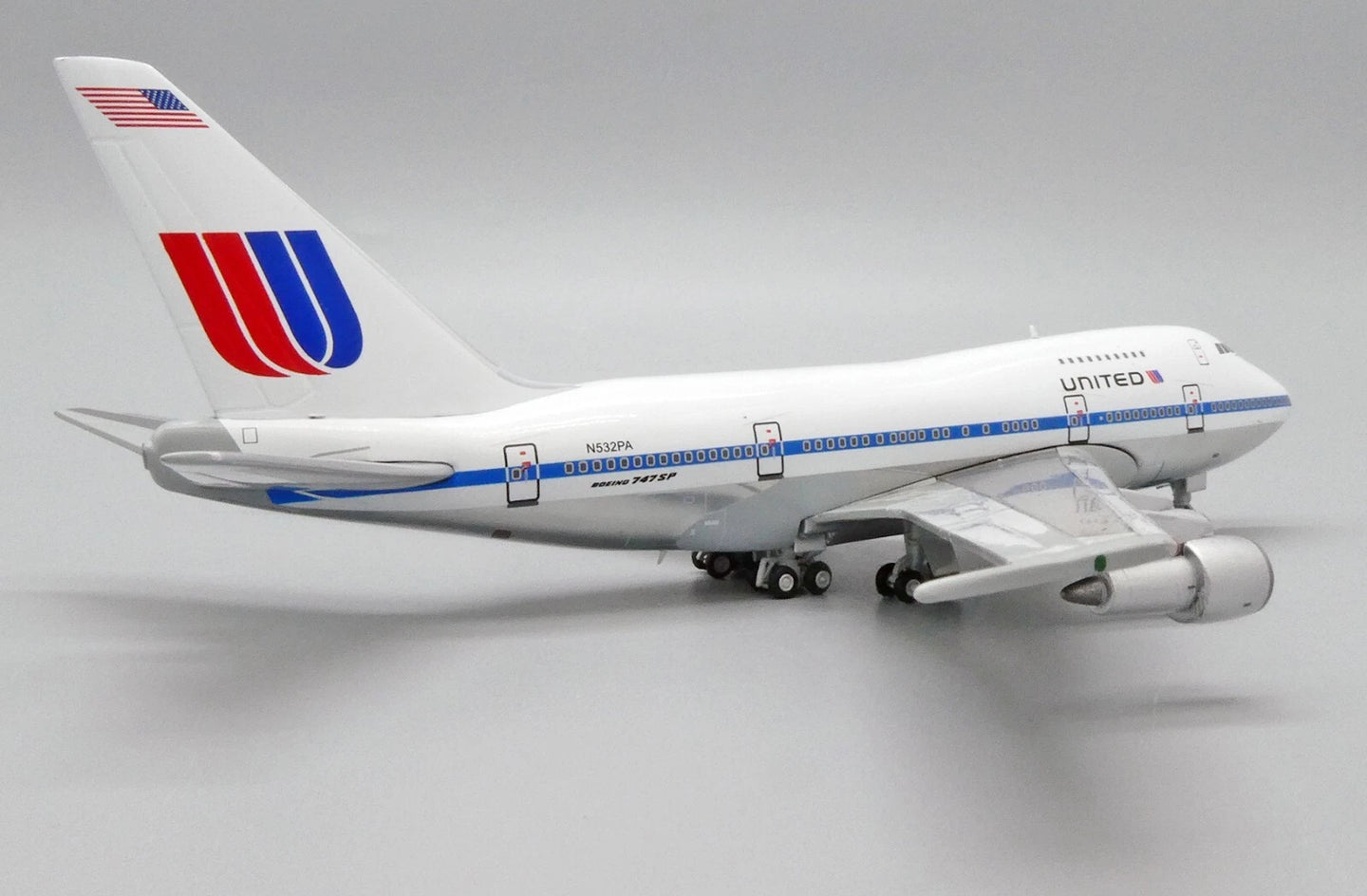 JC WINGS B747SP UNITED AIRLINES "BLUE STRIPE" (POLISHED) REG: N532PA