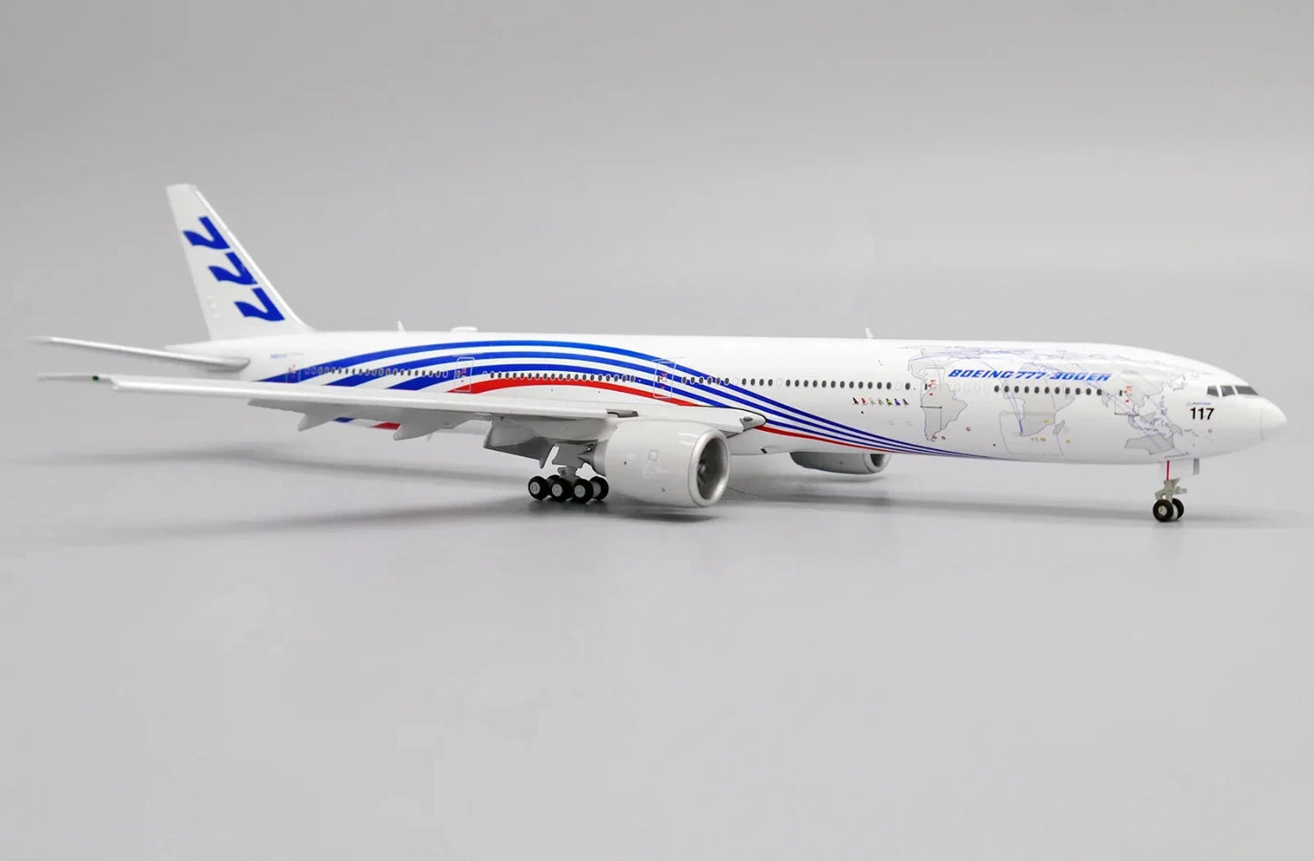 JC WINGS B777-300ER BOEING HOUSE COLOR "WORLD TOUR" REG: N5017V FLAPS DOWN