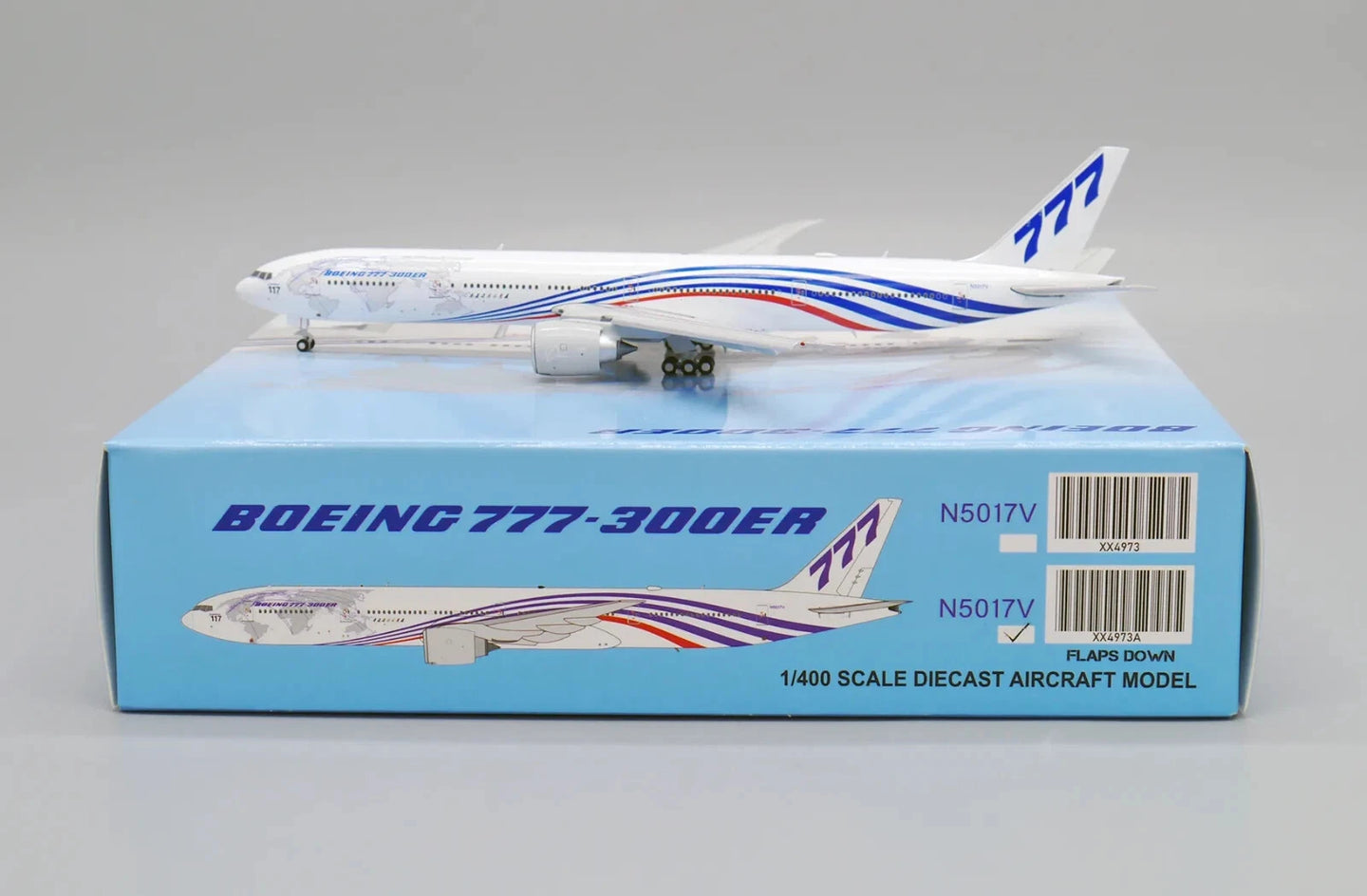 JC WINGS B777-300ER BOEING HOUSE COLOR "WORLD TOUR" REG: N5017V FLAPS DOWN