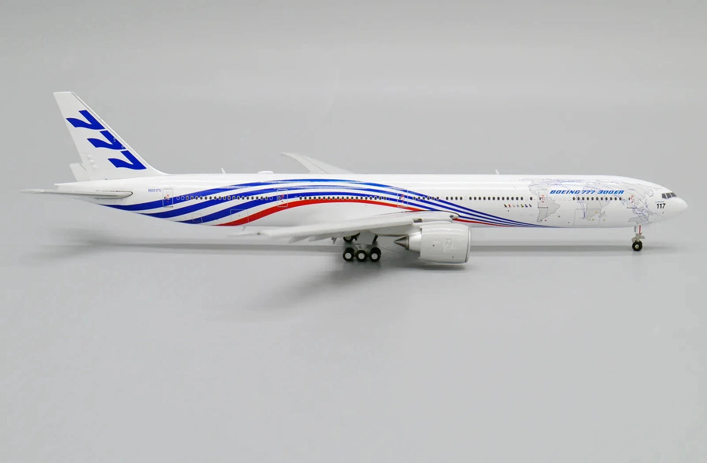 JC WINGS B777-300ER BOEING HOUSE COLOR "WORLD TOUR" REG: N5017V FLAPS DOWN