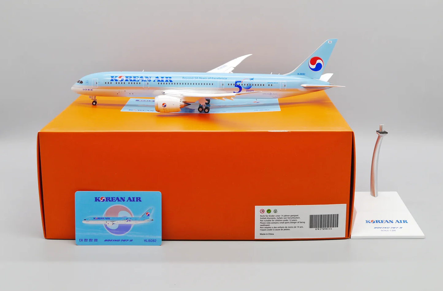 JC WINGS B787-9 DREAMLINER KOREAN AIR "BEYOND 50 YEARS OF EXCELLENCE" (FLAPS DOWN) REG: HL8082