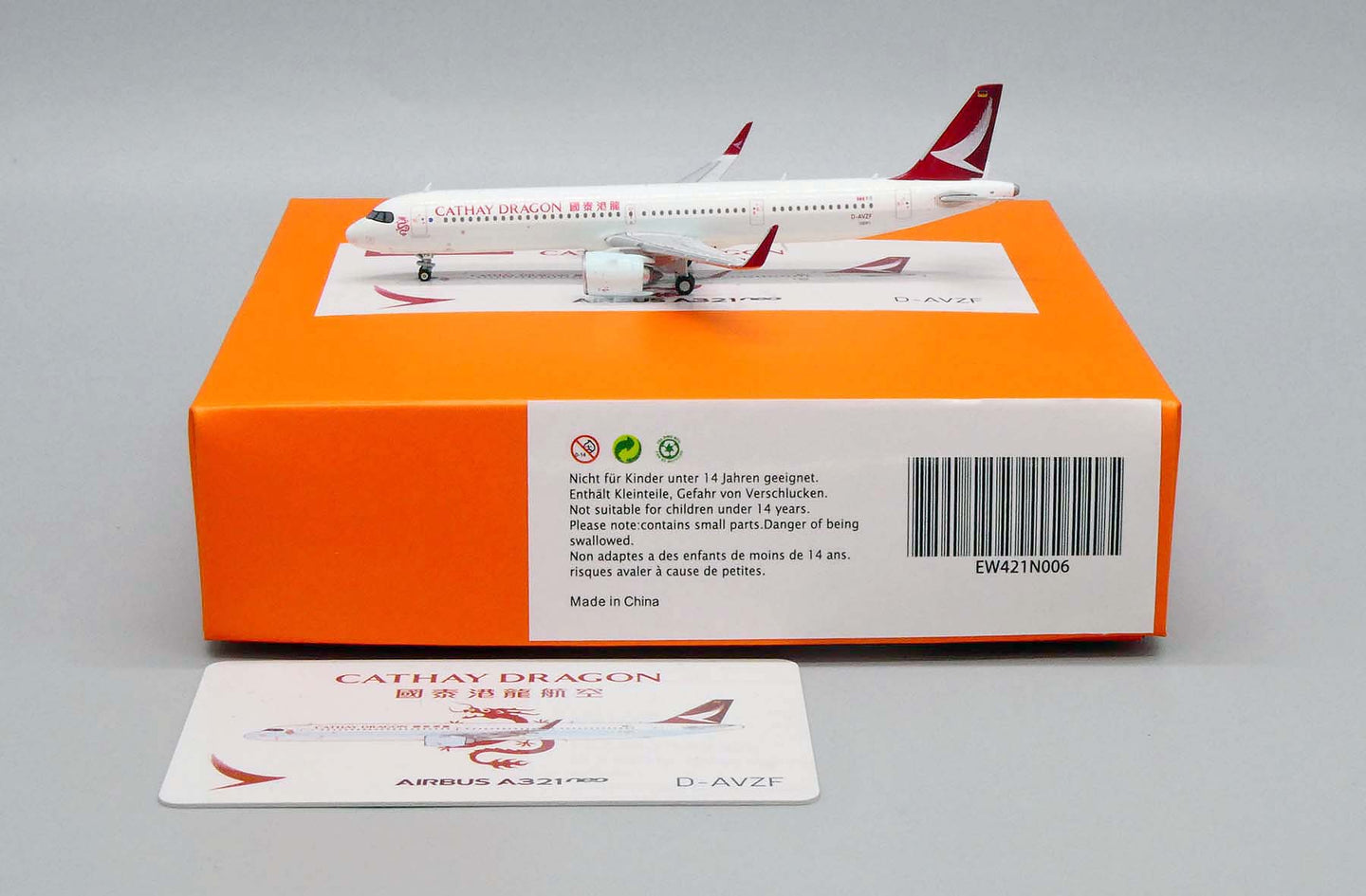 JC WINGS  A321NEO CATHAY DRAGON "BEFORE DELIVERY VERSION" REG: D-AVZF