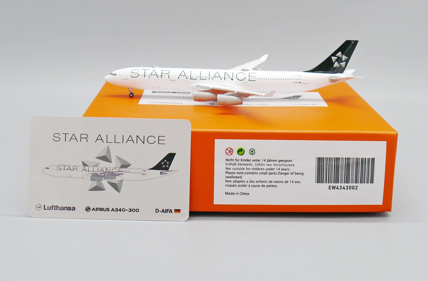 JCWINGS A340-300 LUFTHANSA STAR ALLIANCE REG: D-AIFA